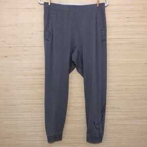 Nike Dri-Fit Gray Cuffed Jogger Training Cotton Blend Pants Medium